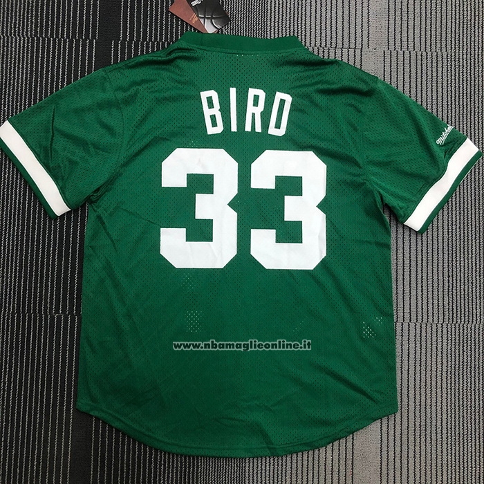Maglia Manica Corta Boston Celtics Larry Bird #33 Verde